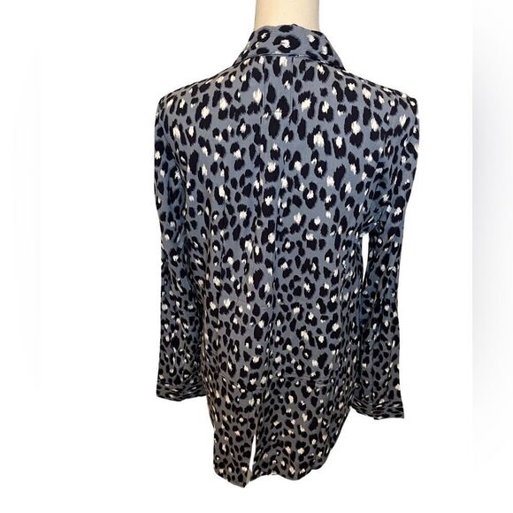 Alexander Jordan Long Sleeve Leopard Print Blouse. Size:Med Color:Animal Print - Picture 2 of 10